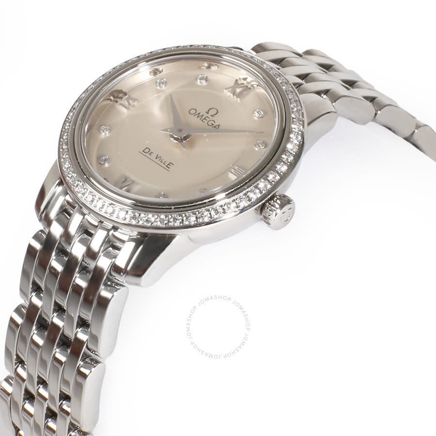 Pre-owned Omega De Ville Prestige Diamond Silver Dial Ladies Watch 424.15.24.60.52.001 - 1