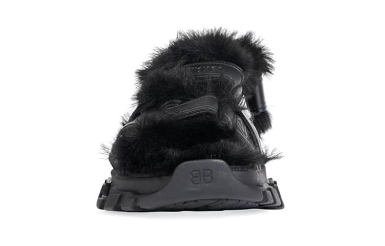 (WMNS) Balenciaga Track Sandals 'Fake Fur Black' 668560W3CQ31000 - 3