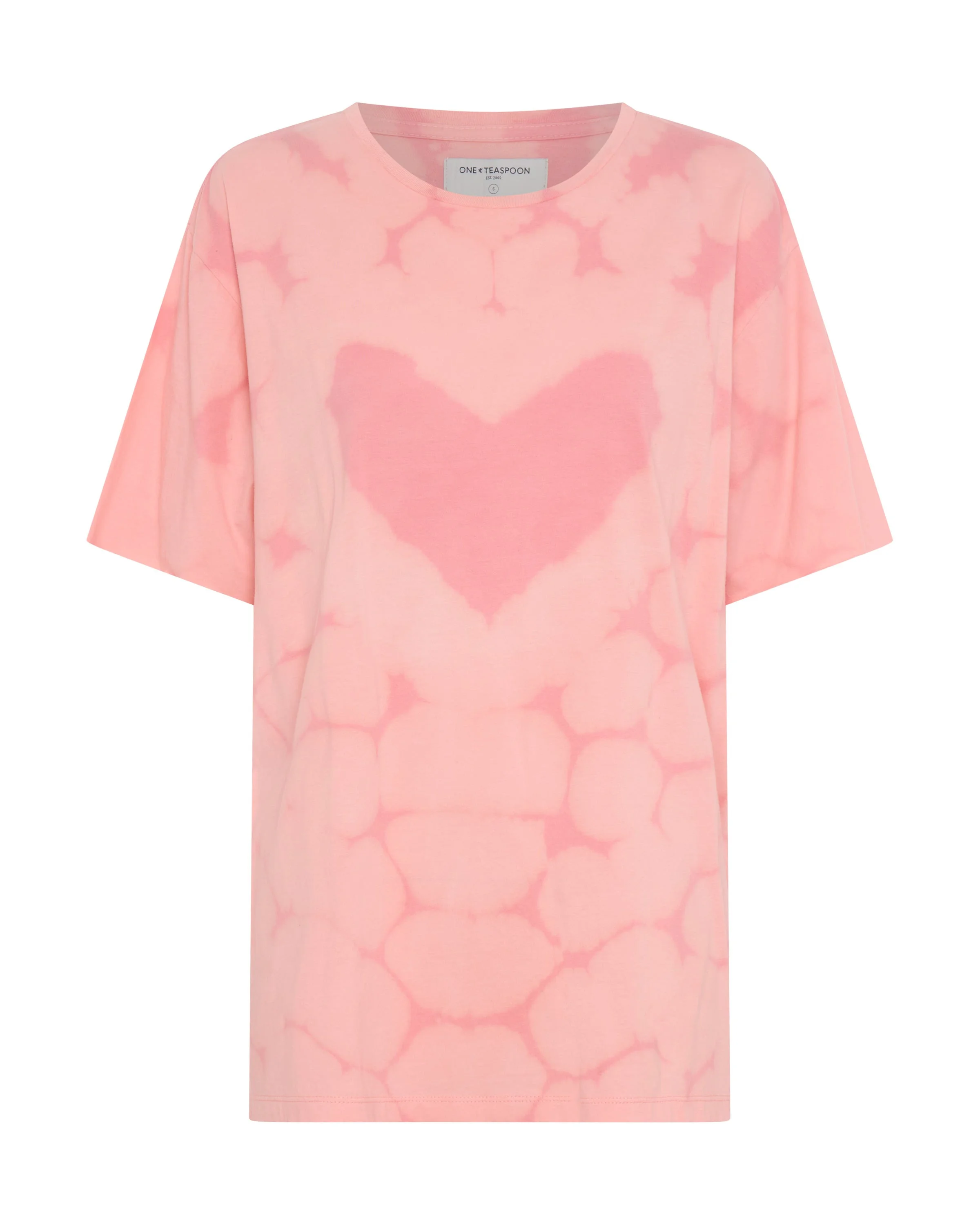 Love Sweat Tie Dye Boyfriend Tee - Pale Pink - 1
