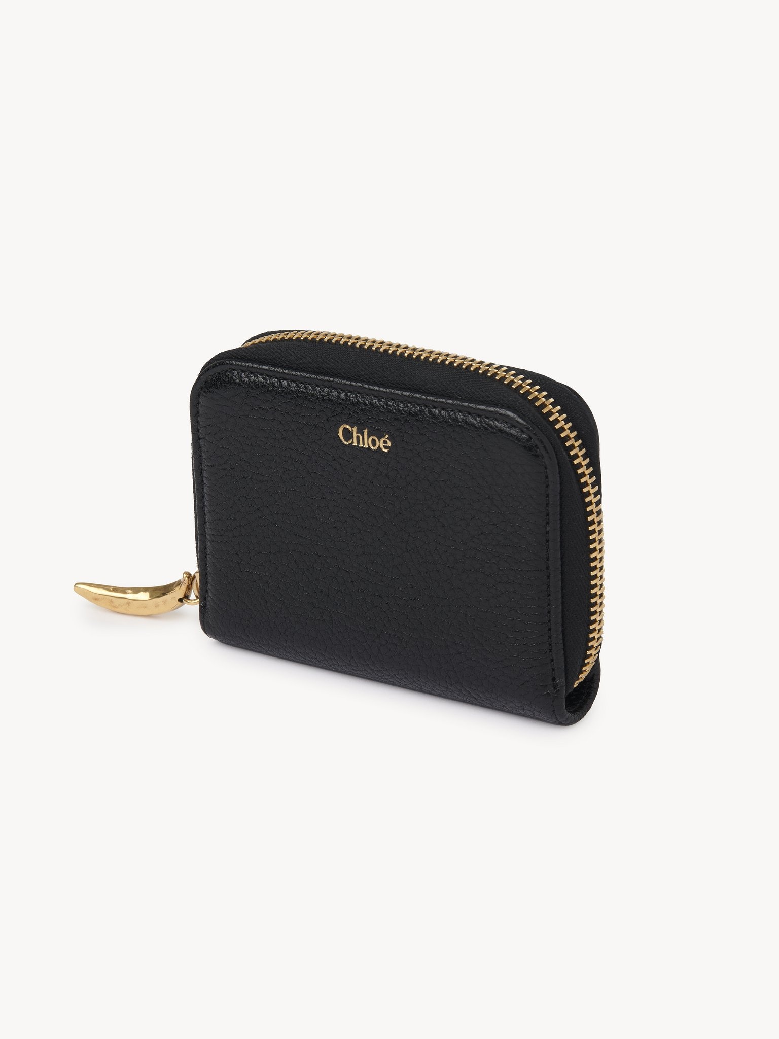 BANANA ZIPPED COIN PURSE IN GRAINED LEATHER - 2