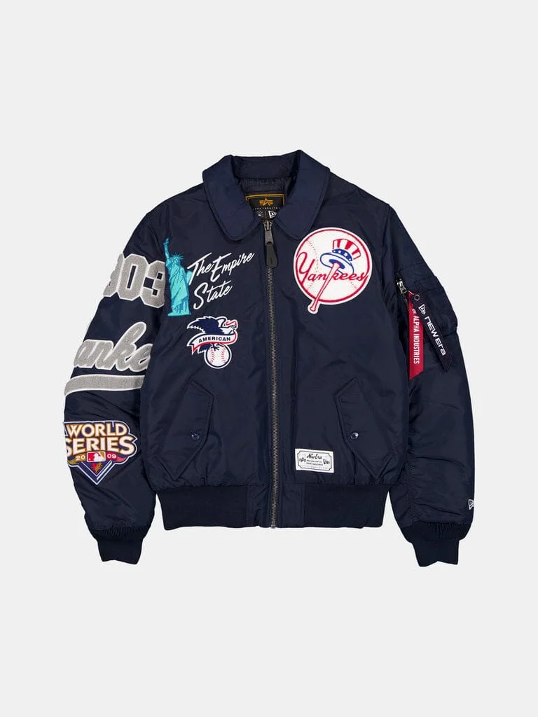 NEW YORK YANKEES X ALPHA X NEW ERA MA-1 COLLARED BOMBER JACKET - 1