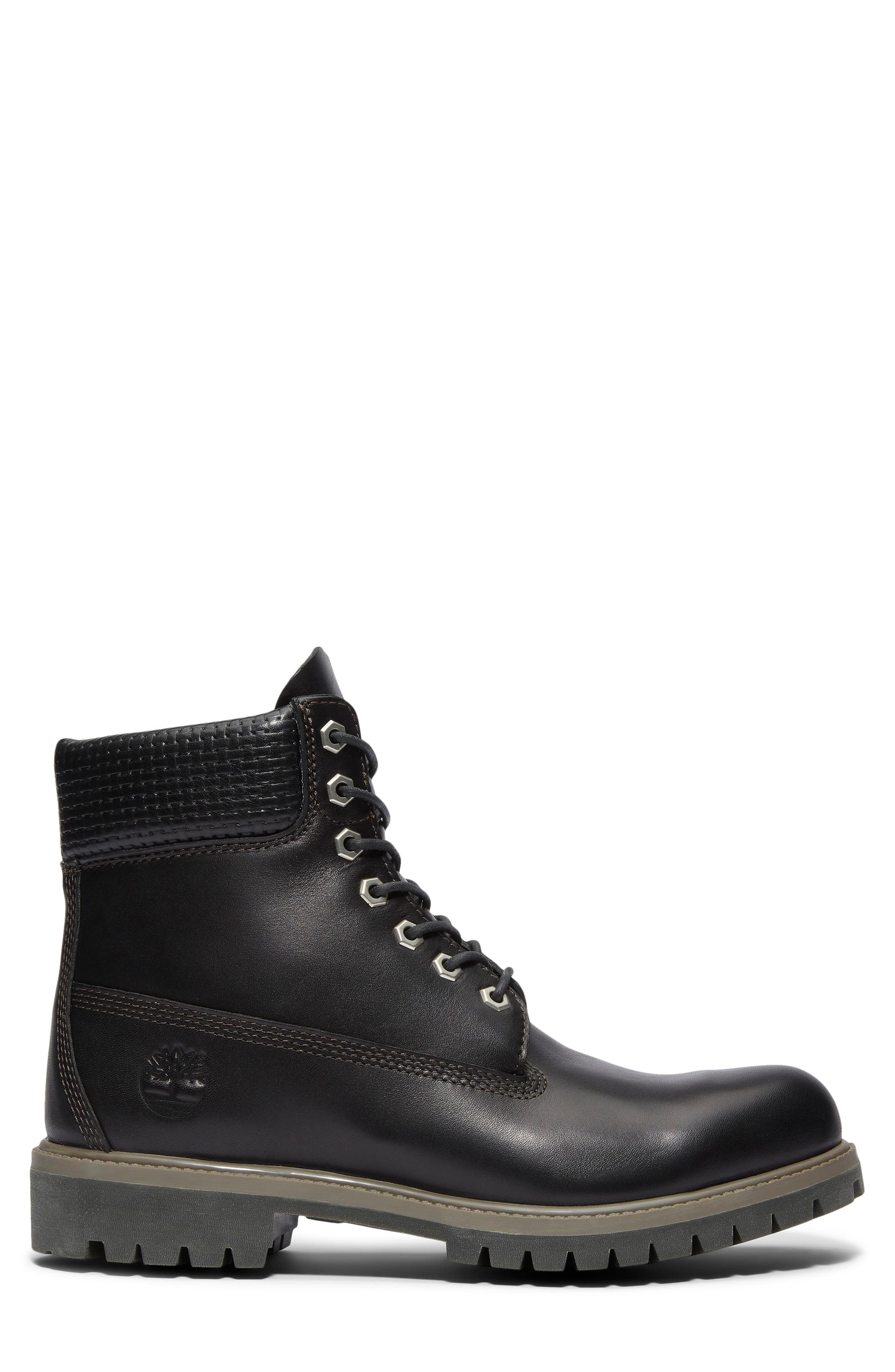 Timberland Premium 6-Inch Waterproof Boot in Black Grain/Dark Brown at Nordstrom - 2