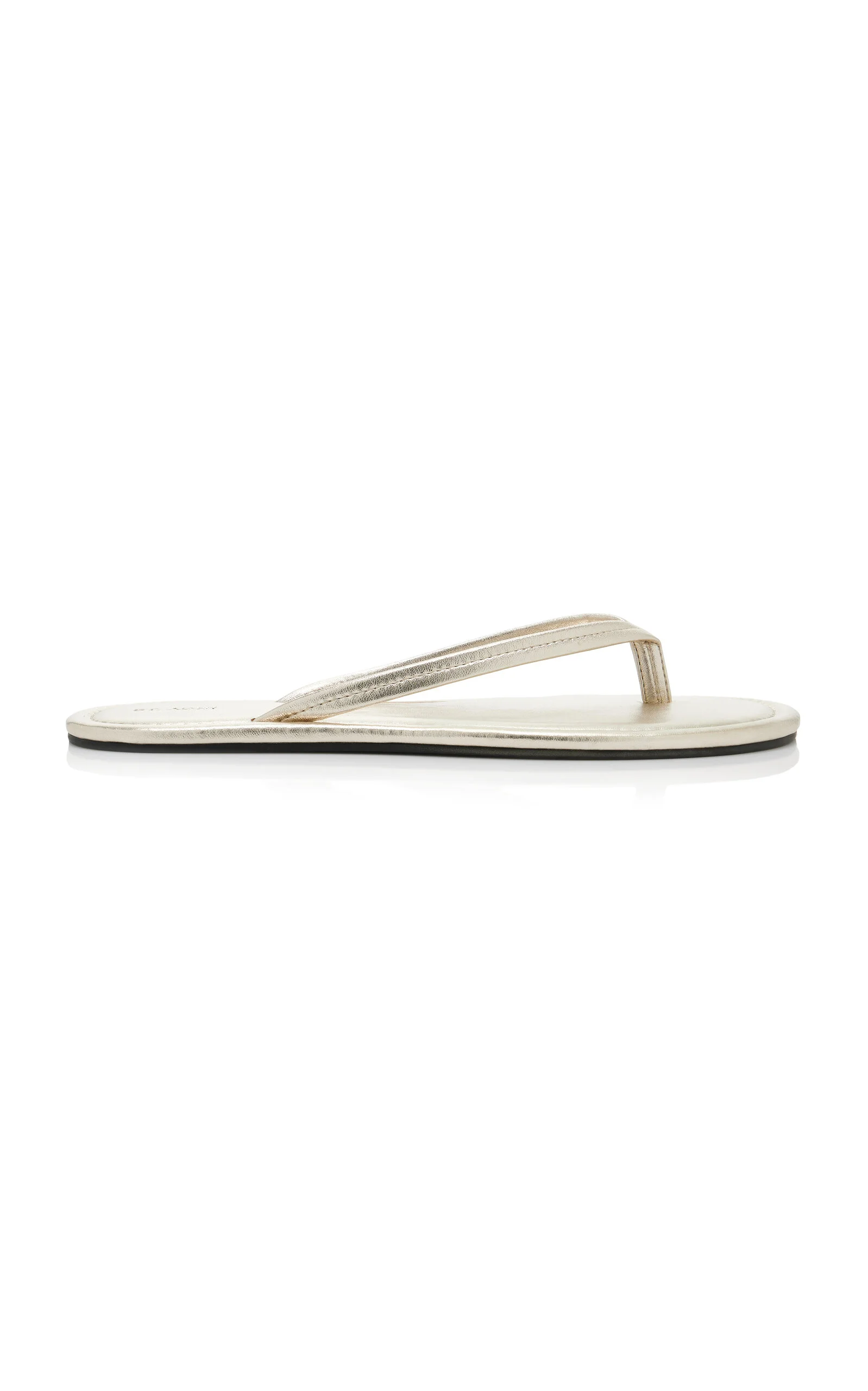 Metallic Leather Thong Sandals gold - 1