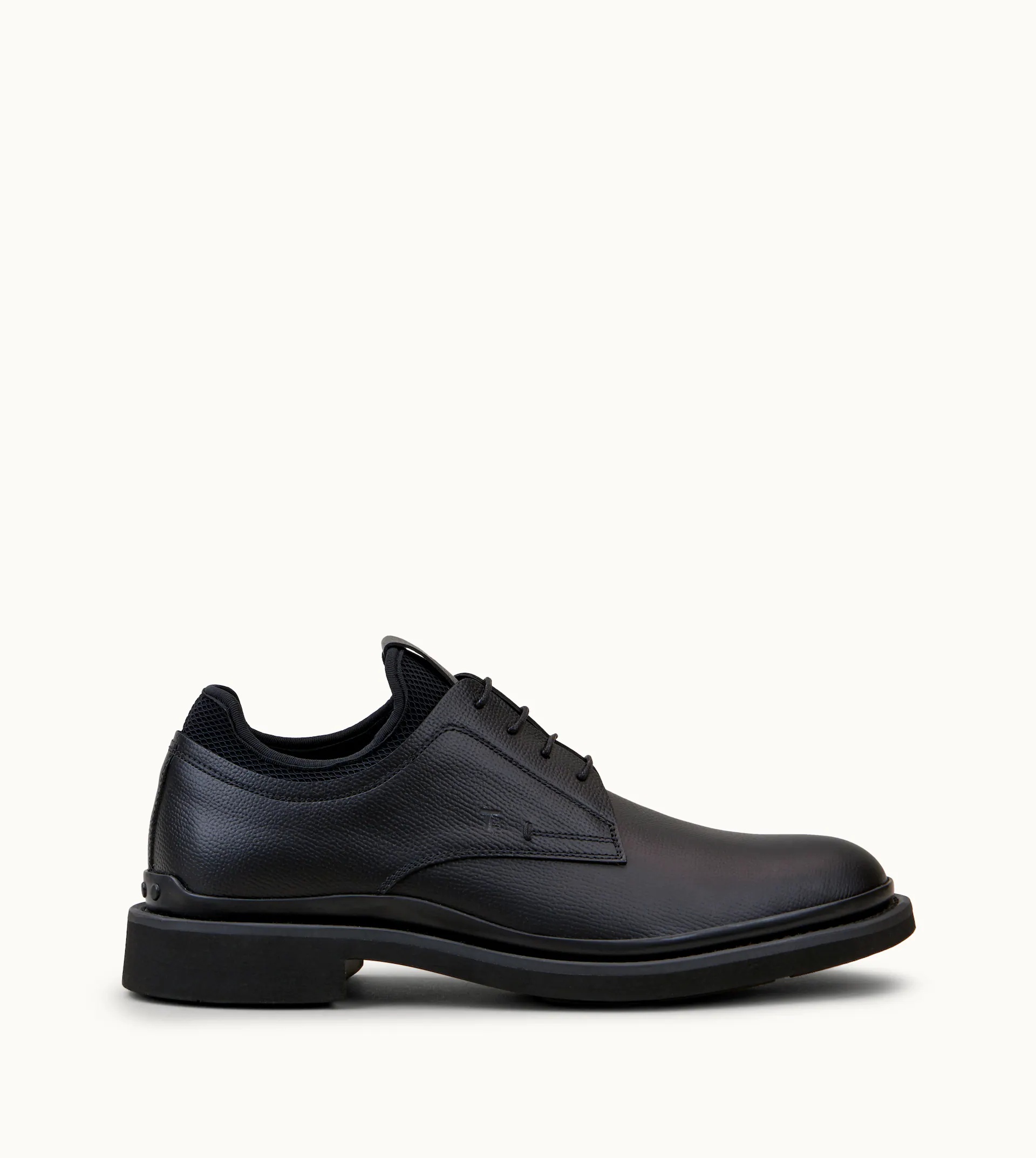LACE-UPS IN LEATHER - BLACK - 1
