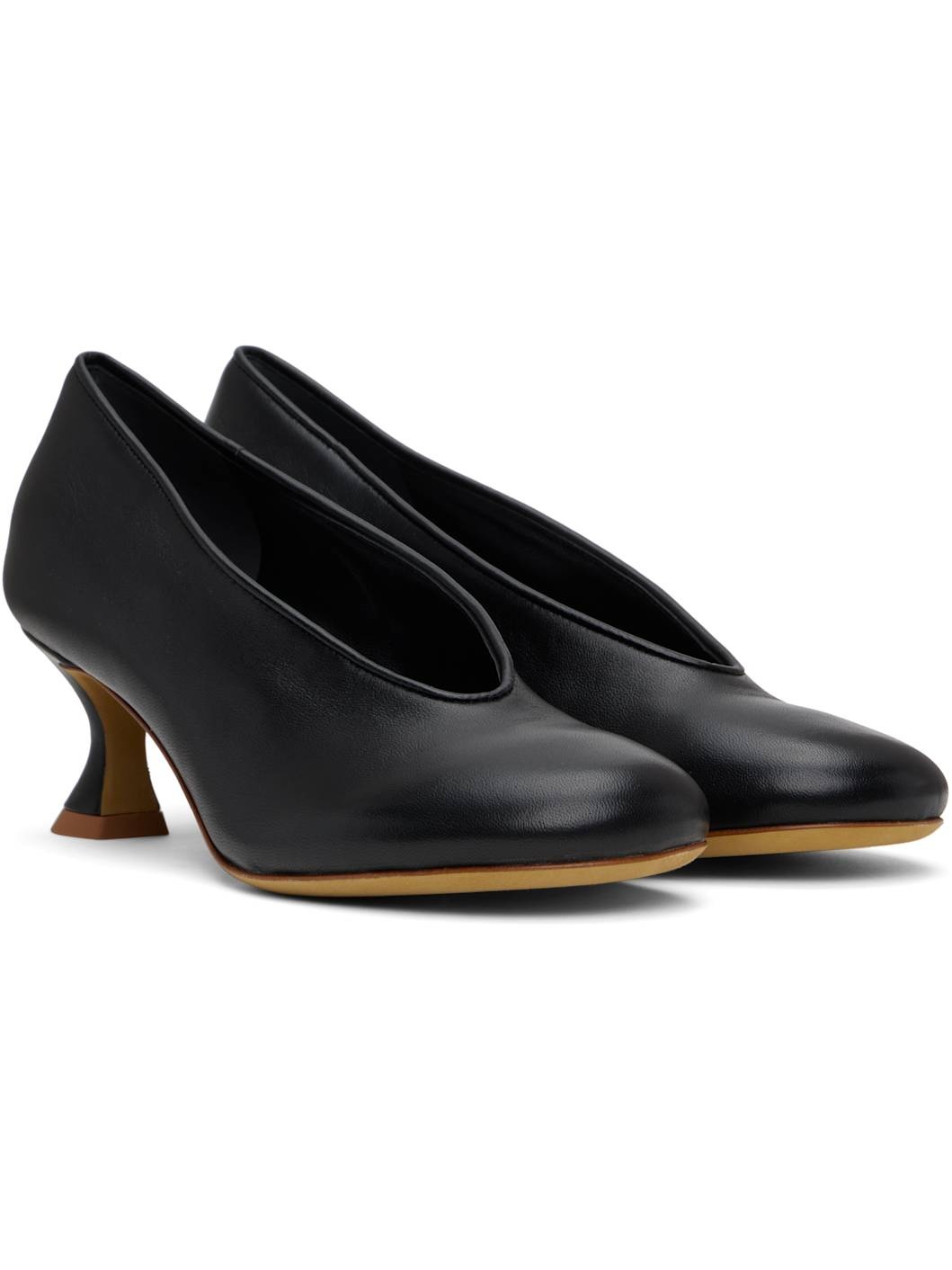 Black Duck Leather Heels - 4