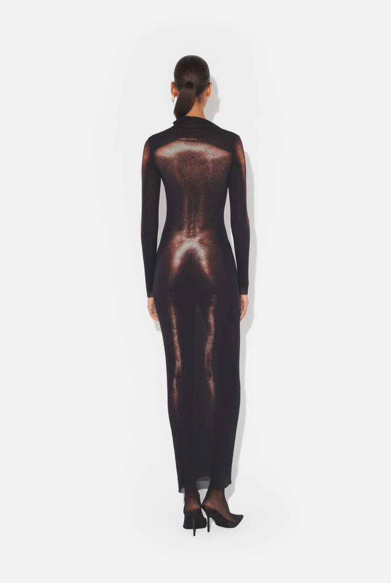 THE LONG BRONZE BODY DUST DRESS 2