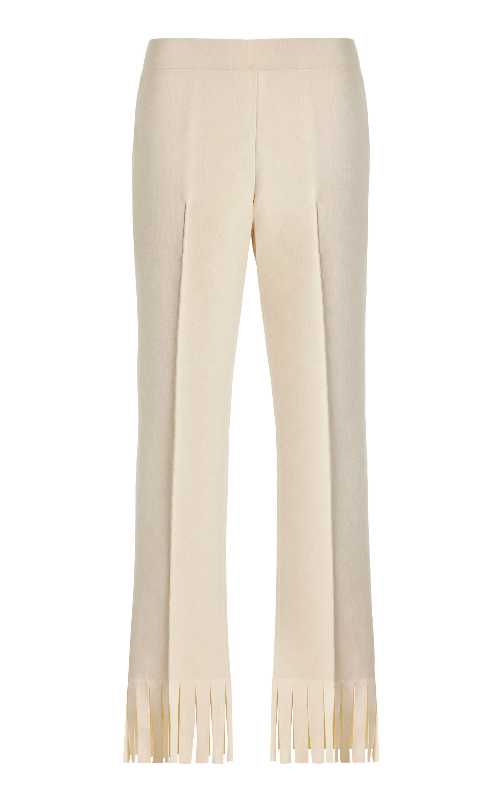 Louise Fringed Cotton-Blend Pants ivory - 1