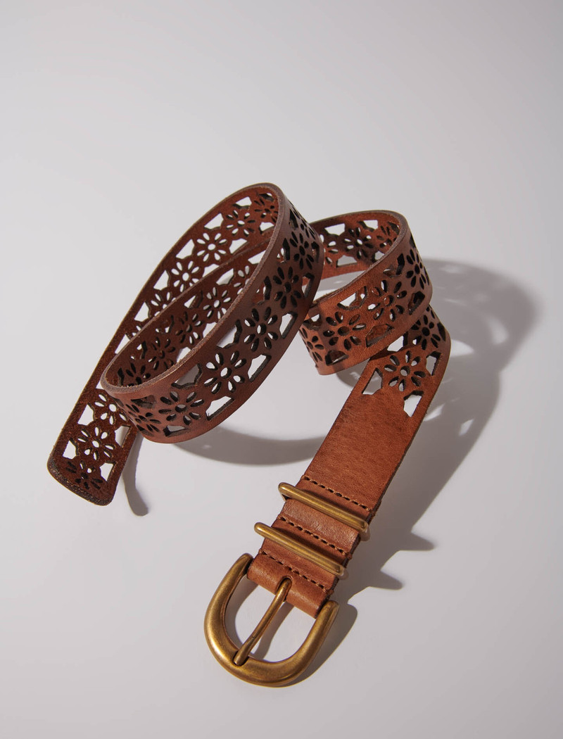Leather belt with flower detail 5