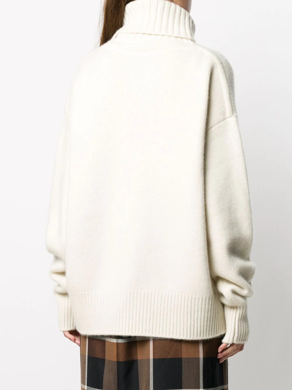 roll neck rib-trimmed jumper - 4