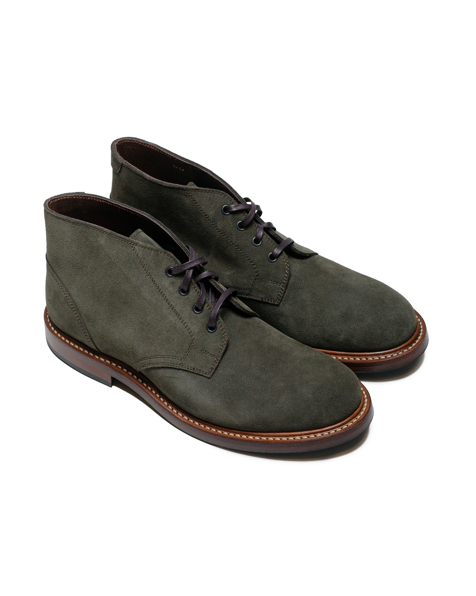 The Steadfast Chukka Boots Japanese Suede Olive - 3