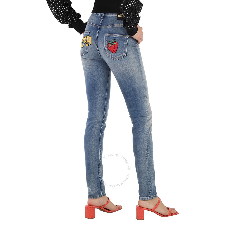 Gucci Ladies Blue Stretch Denim Skinny Pants - 6