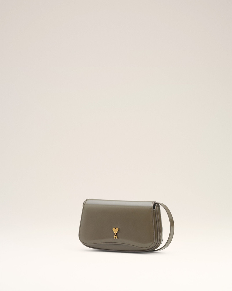 GREY GLAZED LEATHER SMALL CROSSBODY PARIS PARIS BAG 3