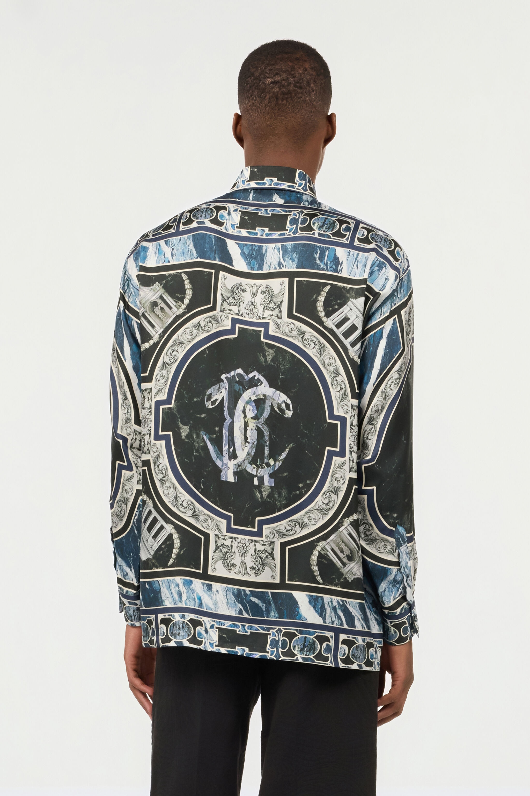 Shirt With Marble Print And Embellishments - 4