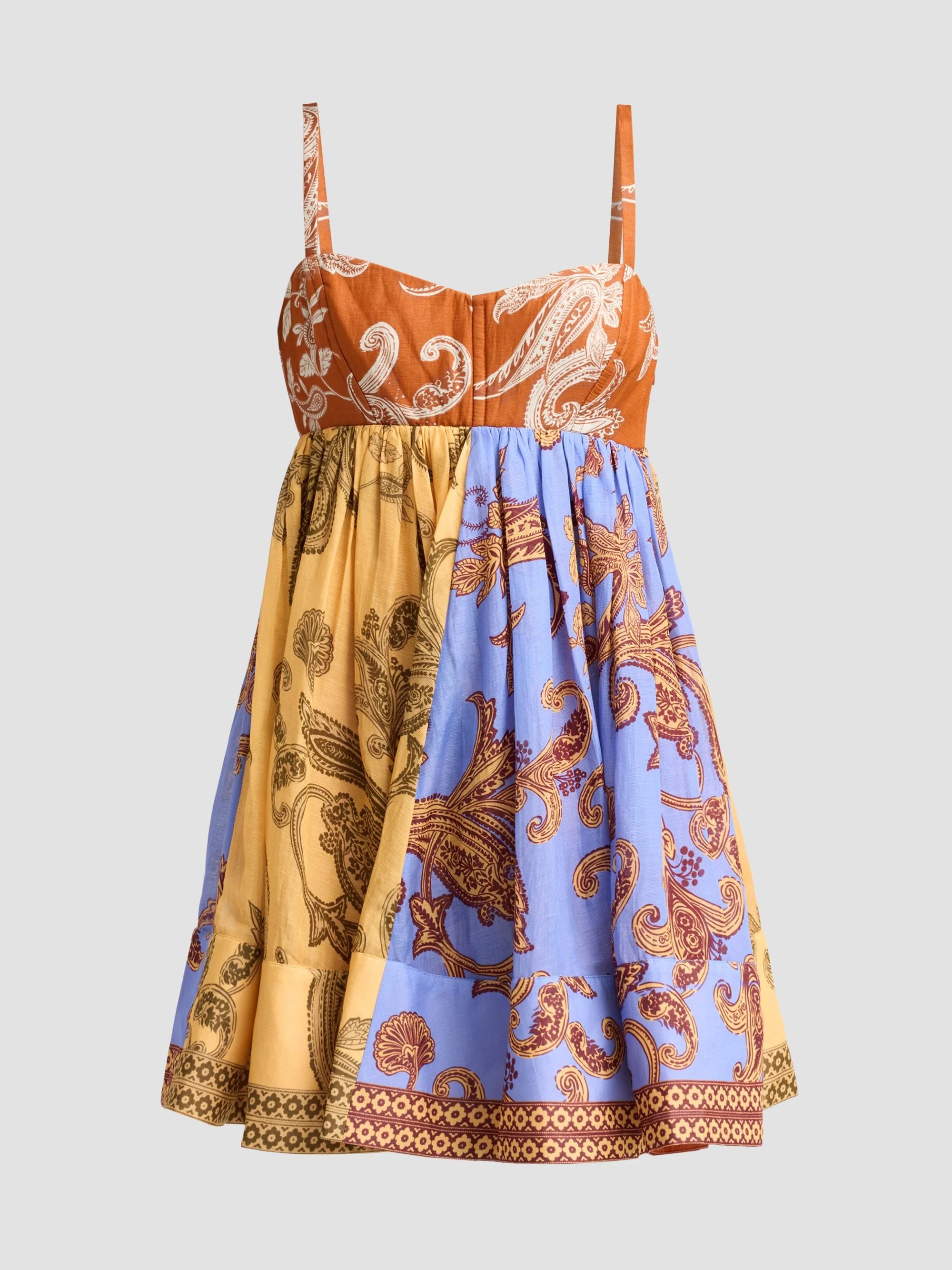 Women's Printed Linen-Blend A-Line Mini Dress - Multi - 1
