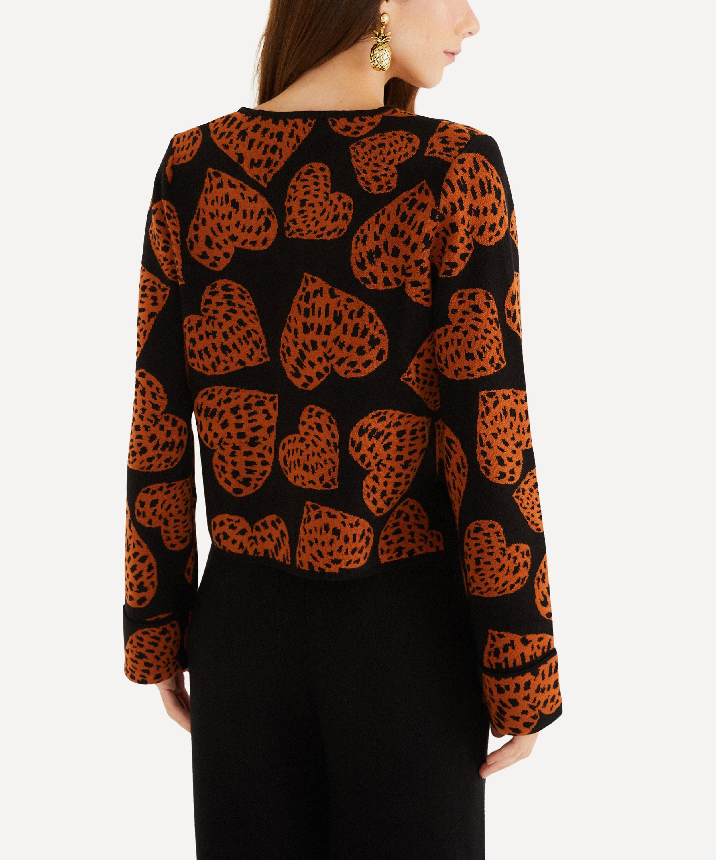 Leopard Hearts Knit Cardigan - 2