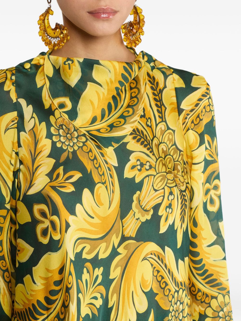 flower-bee motif blouse - 5