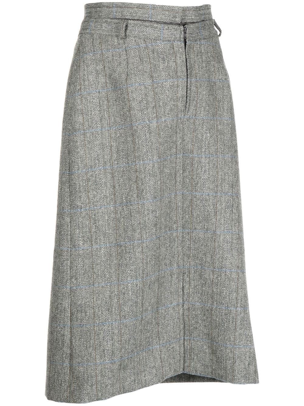 asymmetric draped skirt - 1