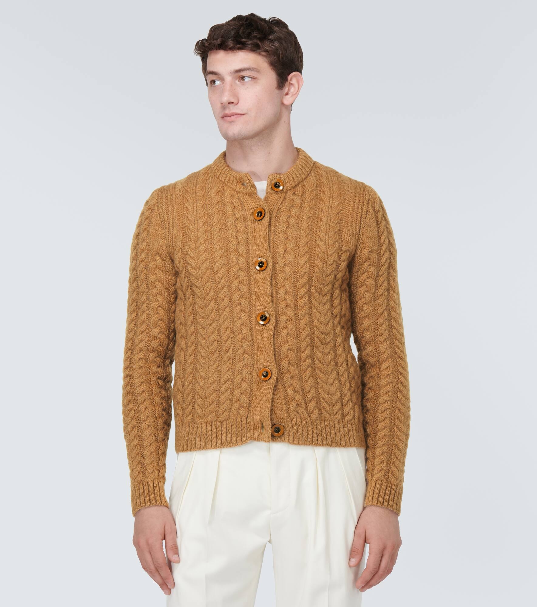 Cable-knit mohair-blend cardigan - 3