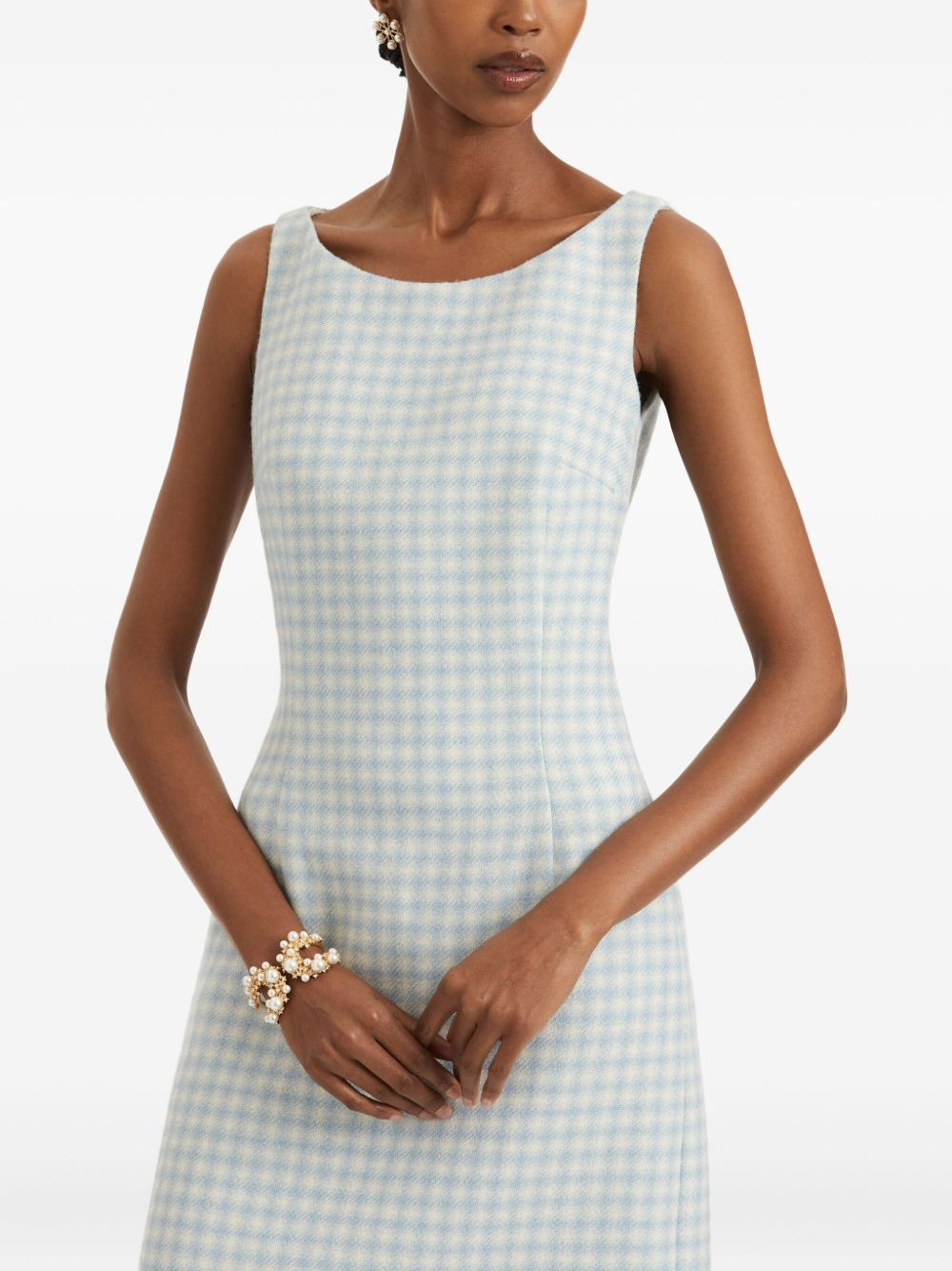 gingham tweed mini dress - 5