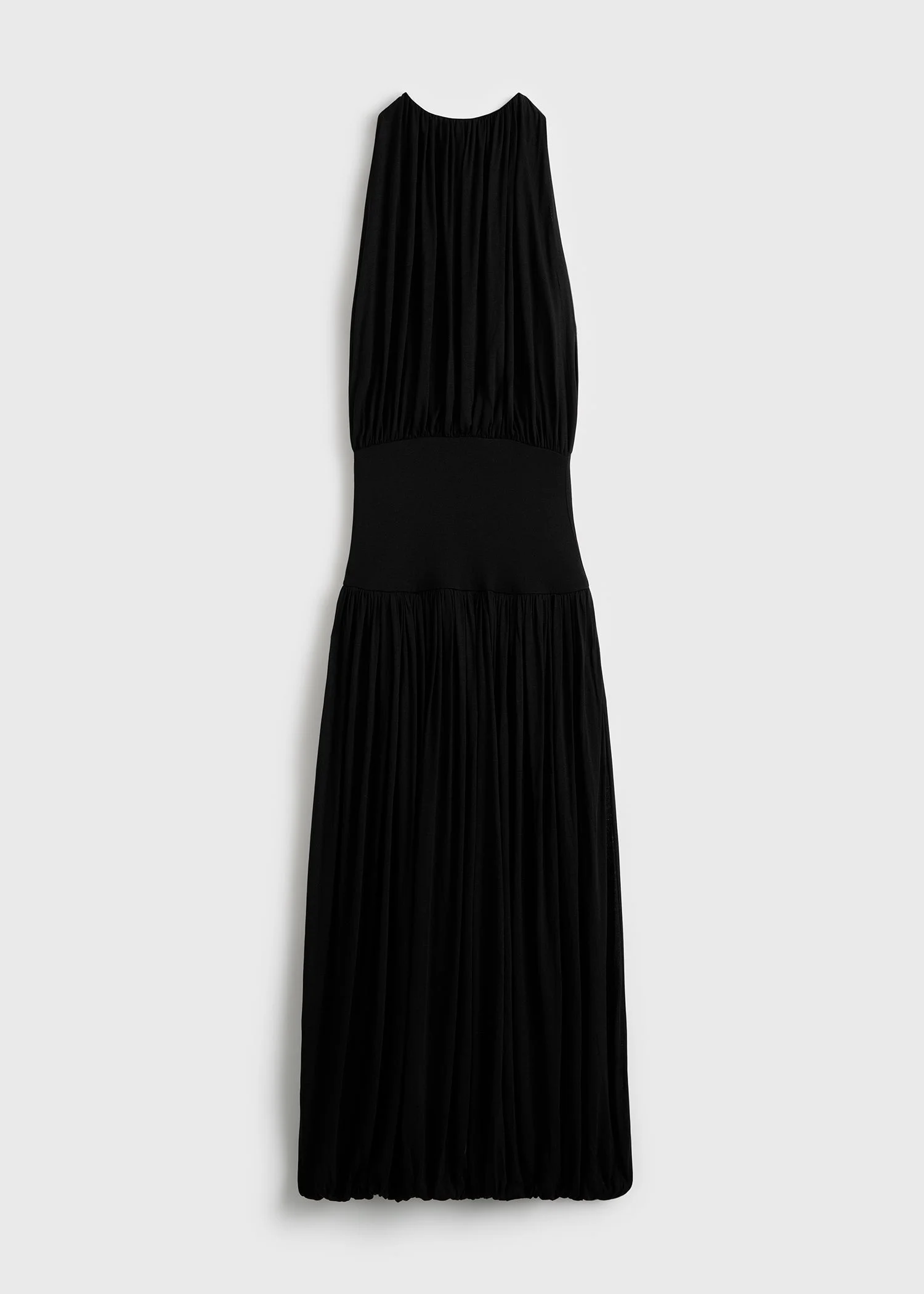 Soft gathered dress black - 1