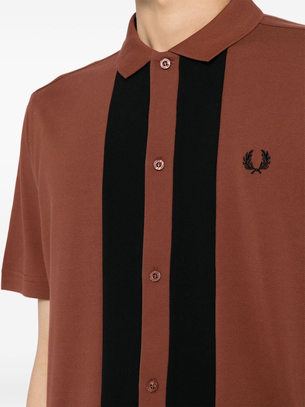 panelled cotton polo shirt - 5
