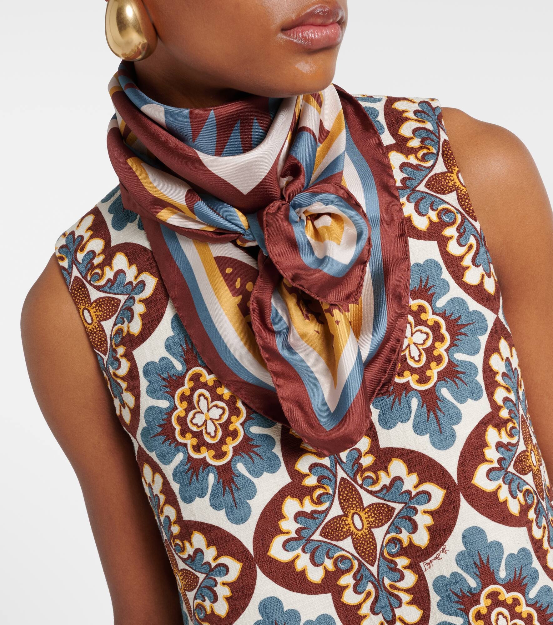 Printed silk twill scarf - 3