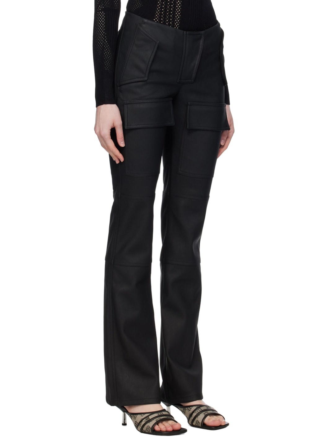 Black Moto Faux-Leather Trousers - 2