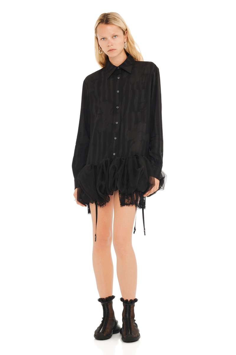 BLACK WAVY FLOWER STRIPE VALERIAN DRESS 1