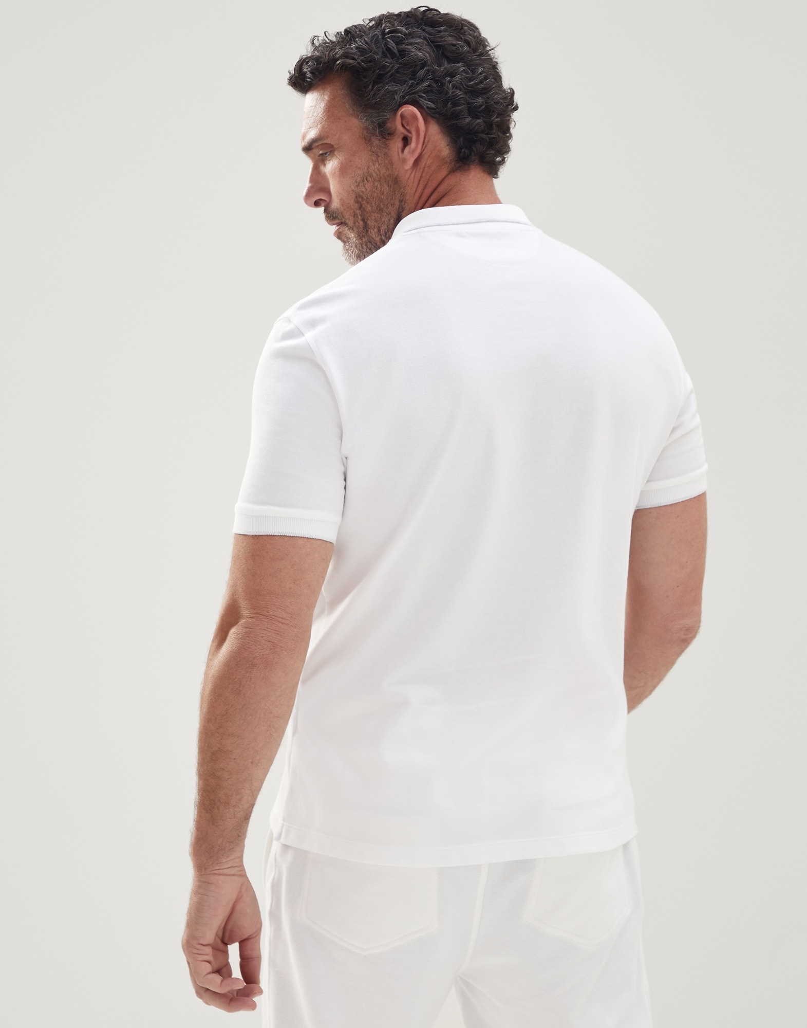 Cotton piqué basic fit polo shirt with logo - 2