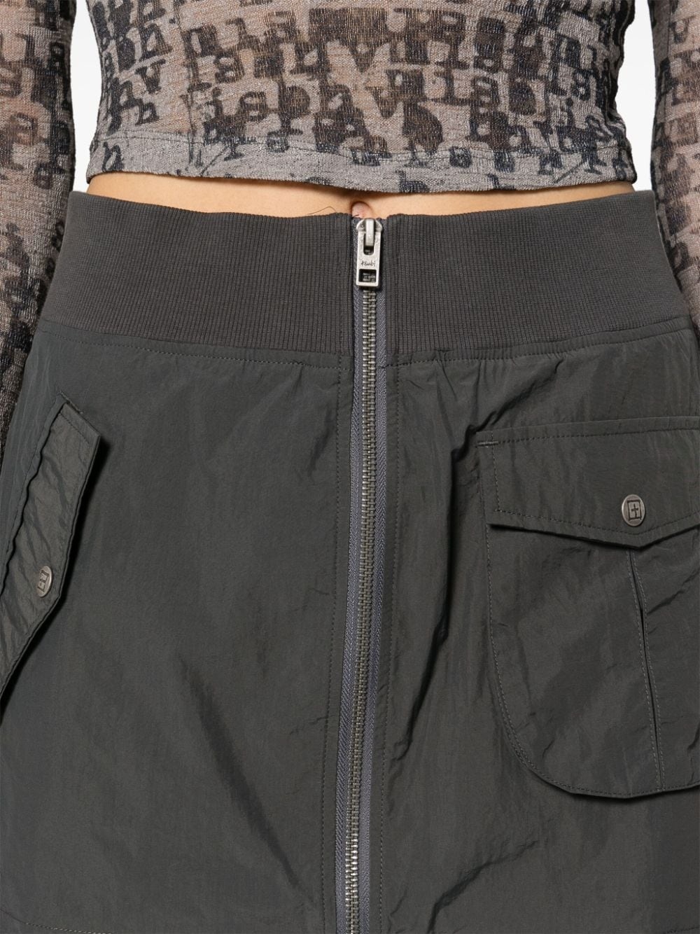 zip-up mini skirt - 5