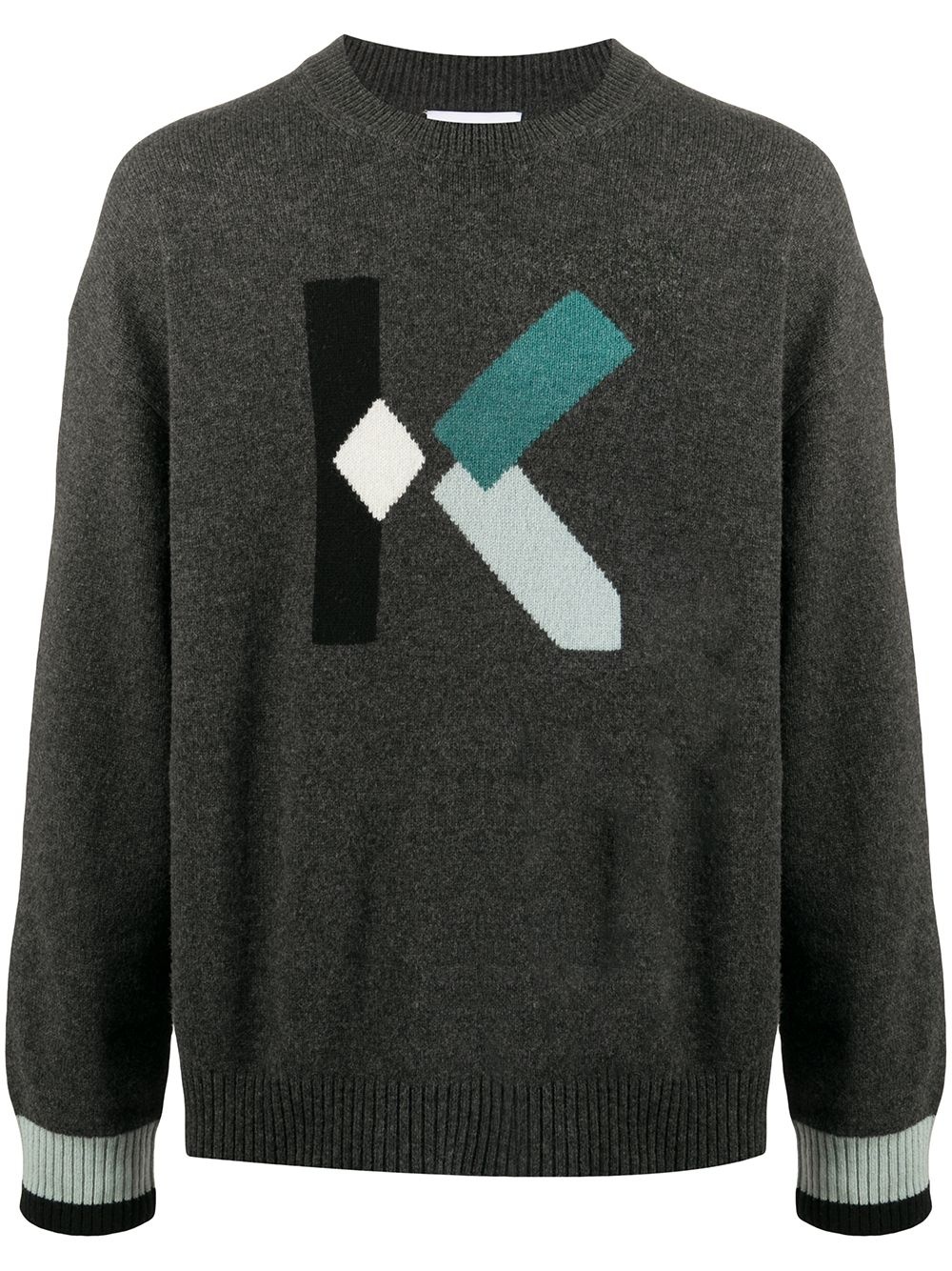 intarsia-knit logo jumper - 1