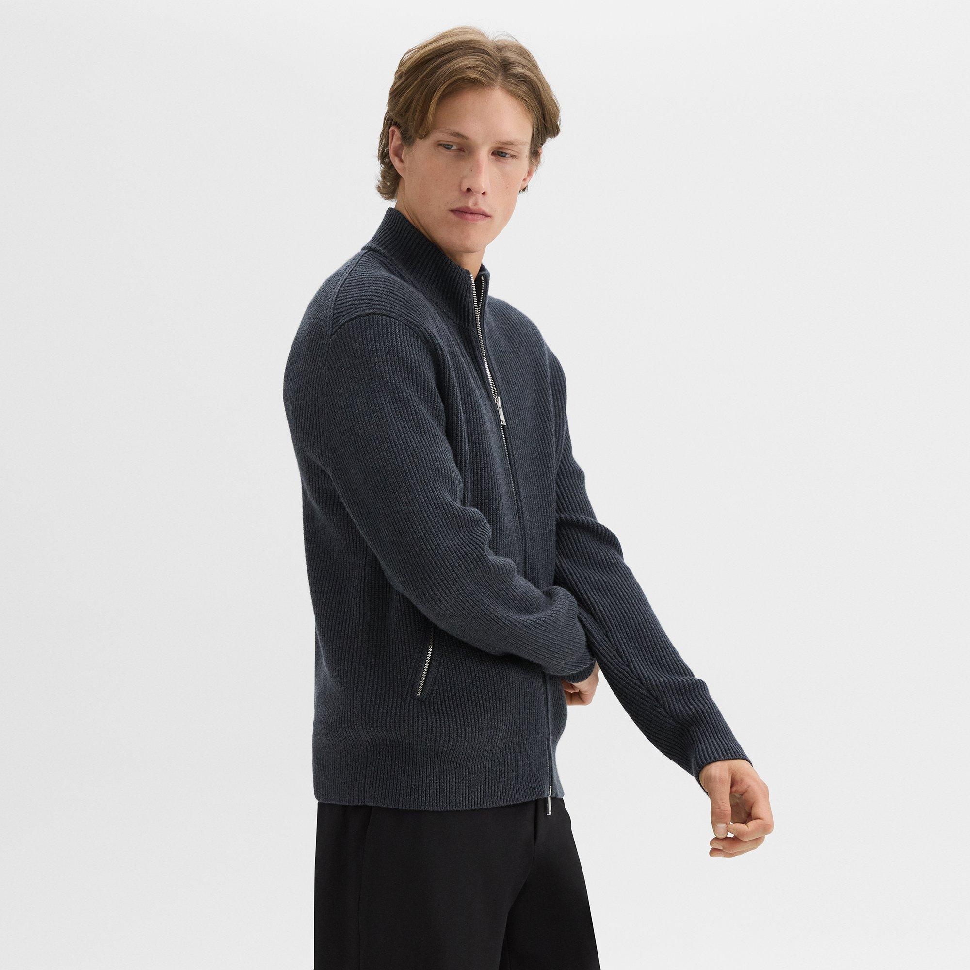 Ribbed Zip-Up Cardigan in Merino Wool - 3