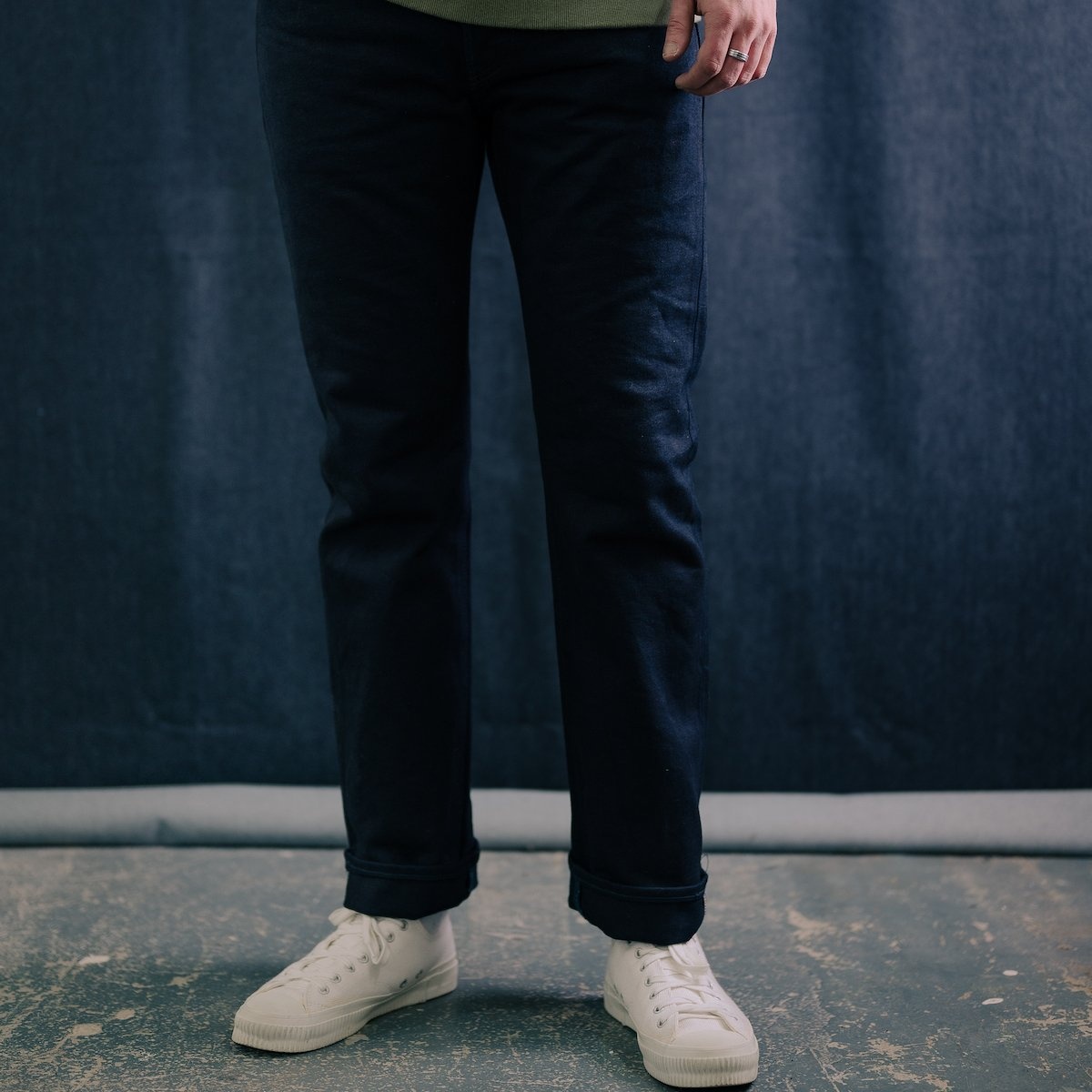 IH-666S-14ii 14oz Selvedge Denim Slim Straight Cut Jeans - Indigo/Indigo - 4