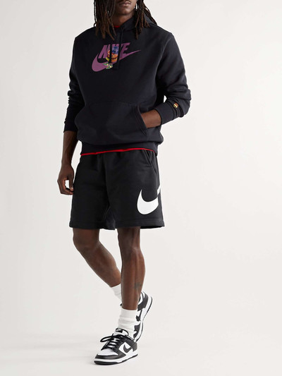 Nike Sportswear Club Straight-Leg Logo-Print Cotton-Blend Jersey Shorts outlook