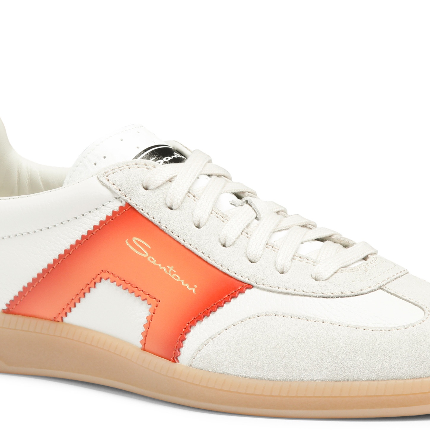 Men's white, green and orange leather and suede DBS Oly sneaker - 6