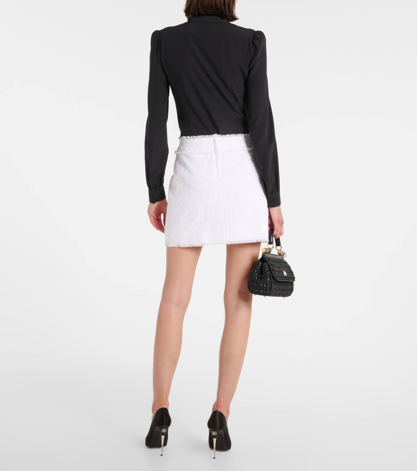 Cotton-blend tweed miniskirt - 3