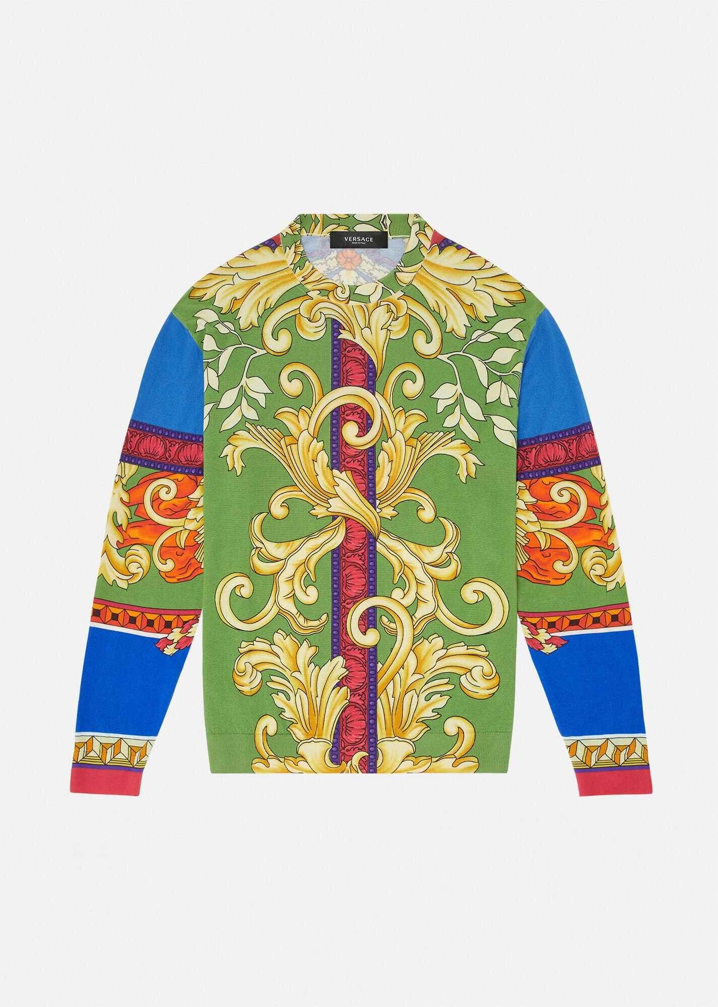 Medusa Renaissance Print Silk Sweater - 1