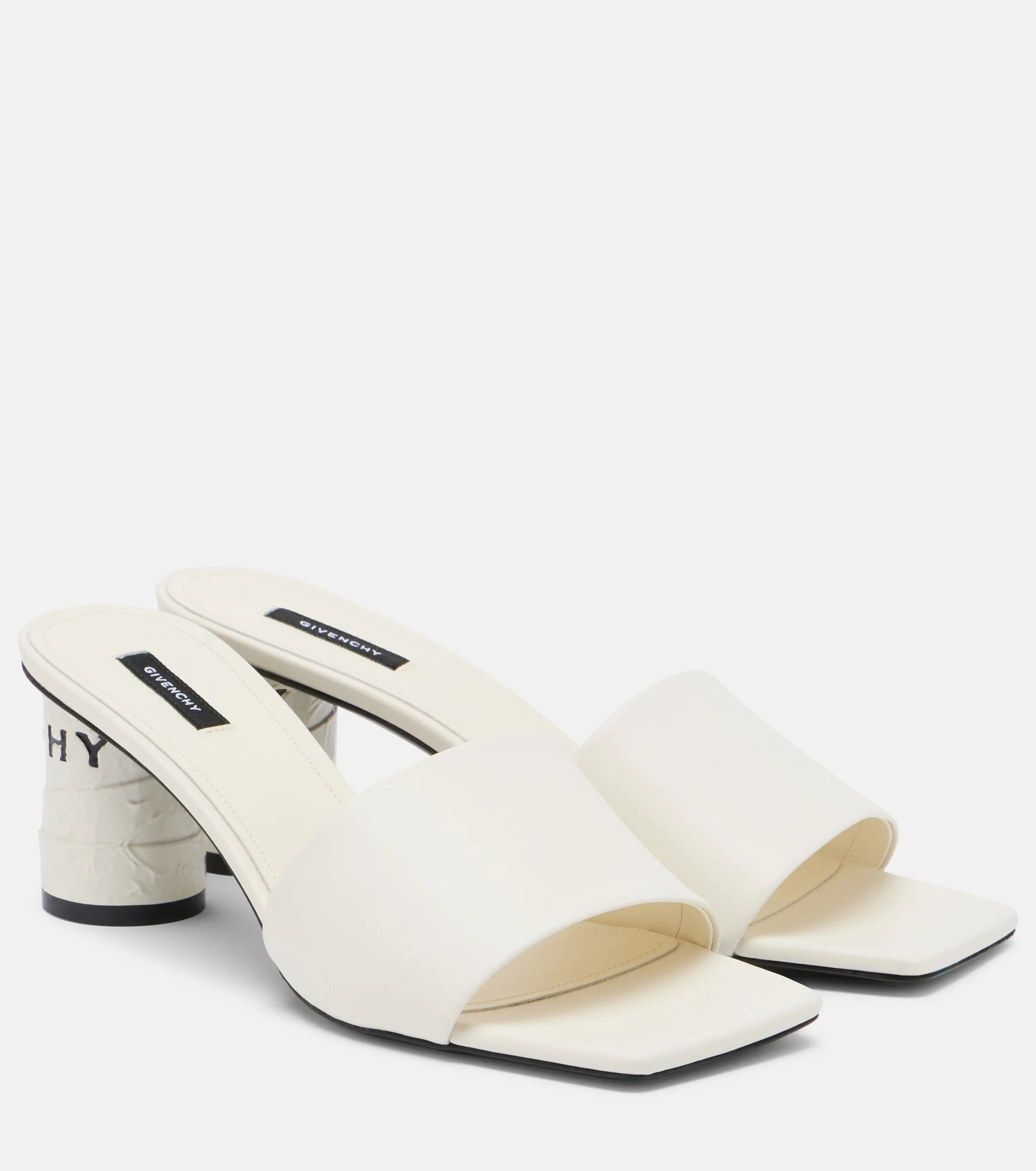 Tape leather mules - 1