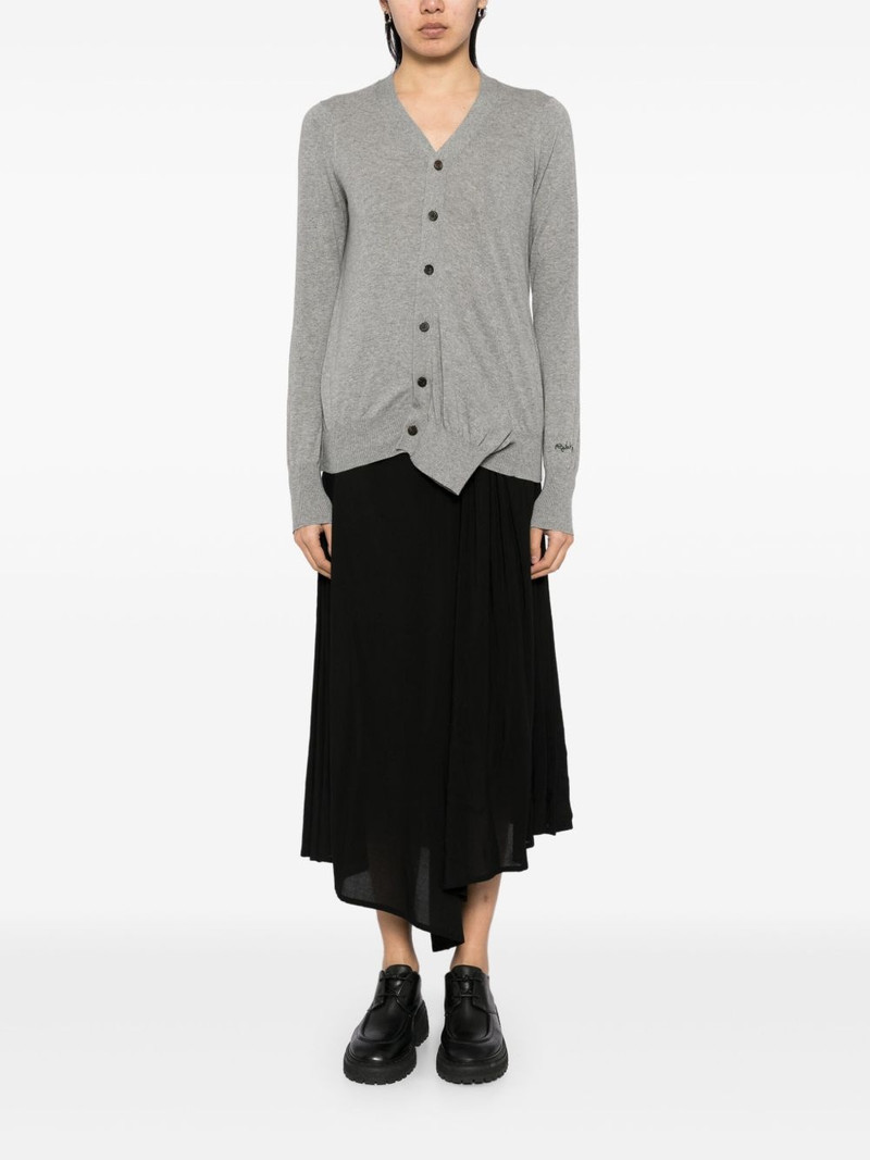 Yohji Yamamoto embroidered slogan cardigan outlook