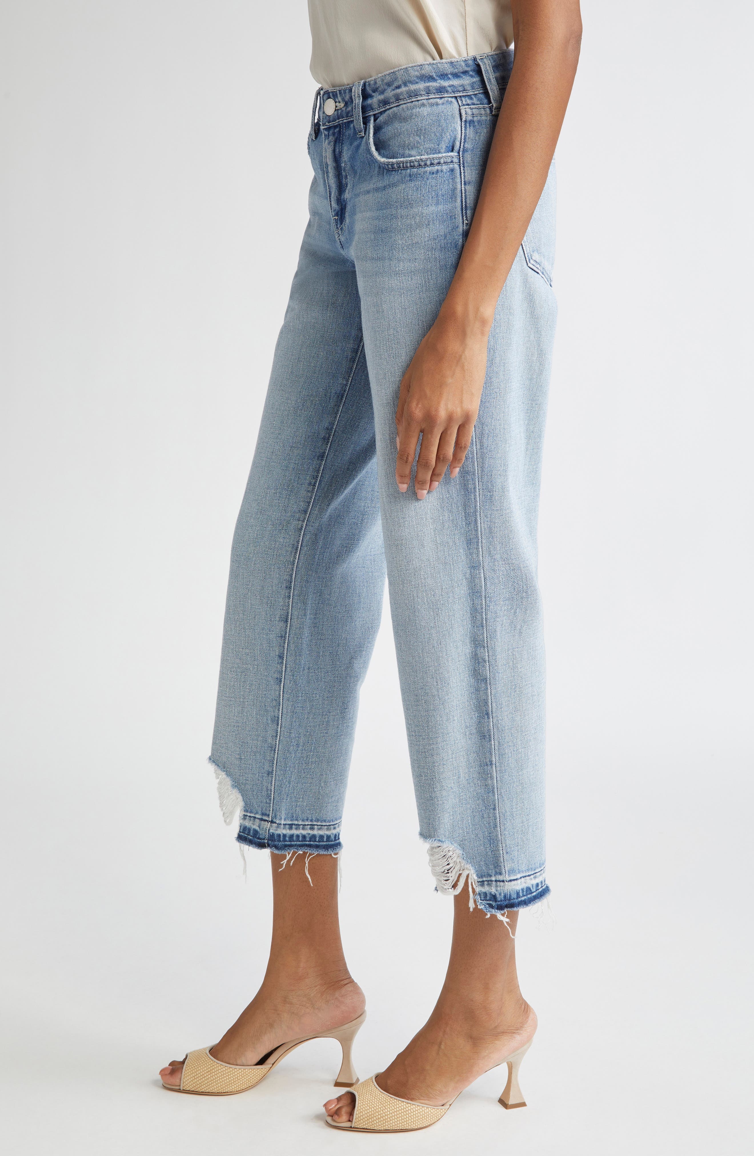 L'AGENCE Blaine Low Rise Release Hem Crop Stovepipe Jeans in Albee at Nordstrom - 4