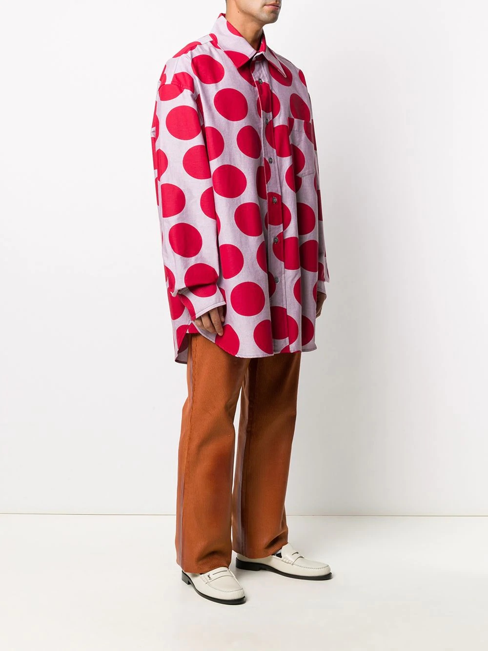 oversized maxi polka-dot shirt - 3