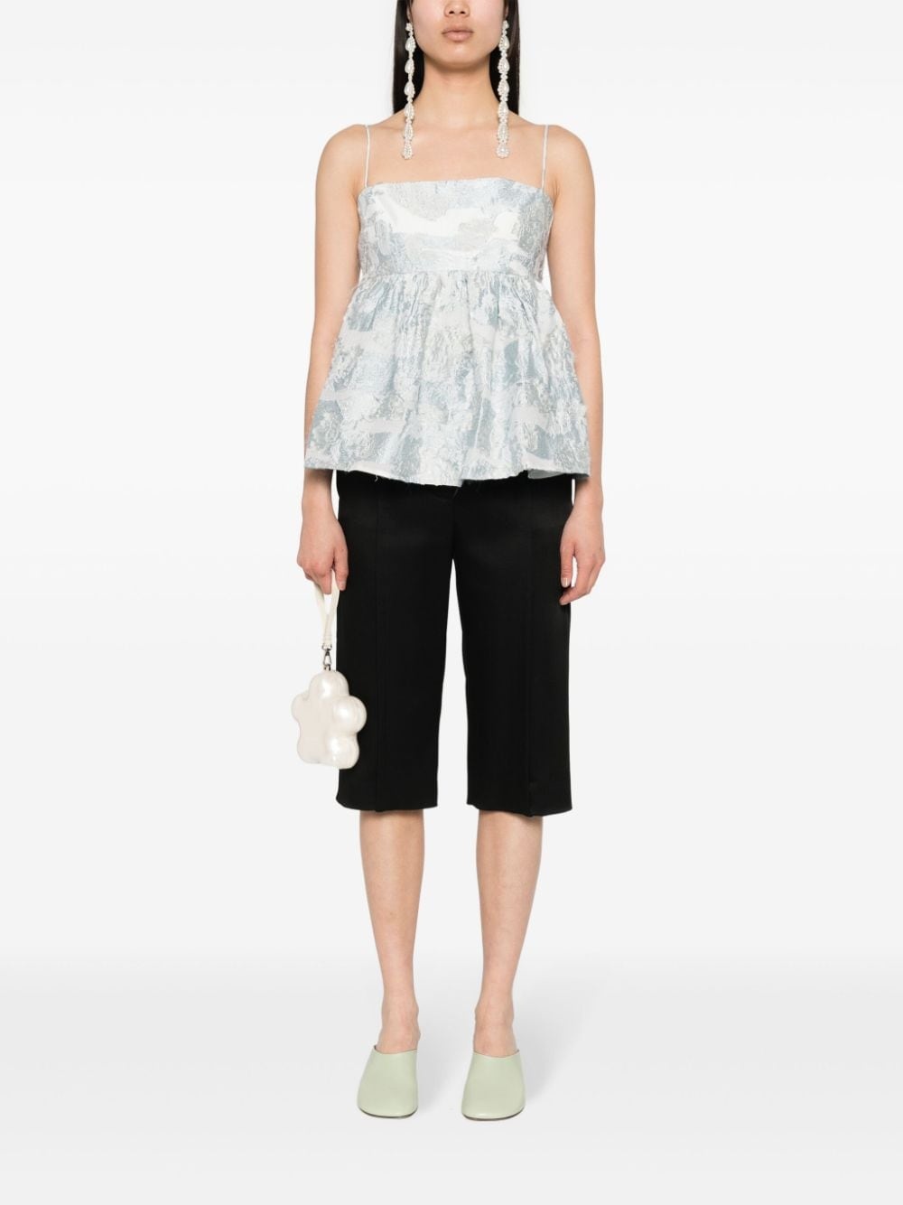 Sghari floral-jacquard top - 2
