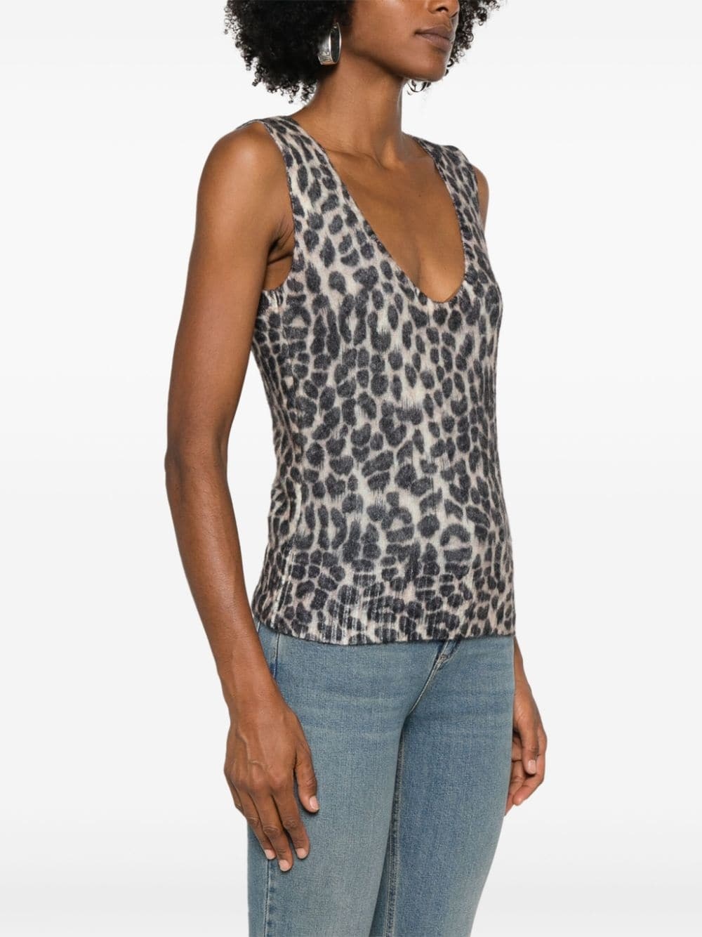 leopard-print tank top - 3