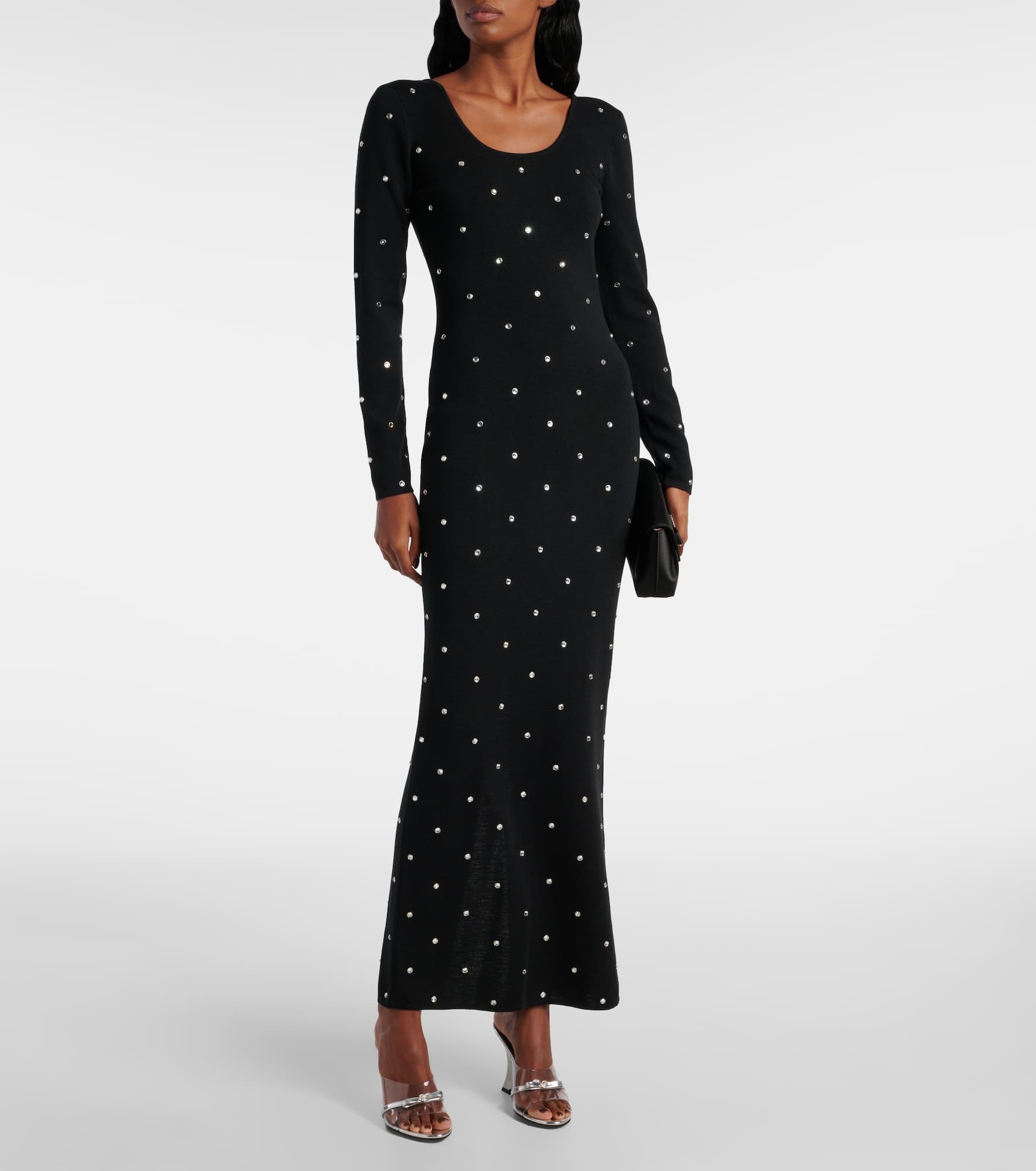 Crystal-embellished virgin wool midi dress - 2