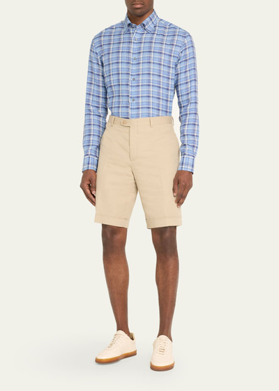 Brioni Men's Cotton Gabardine Flat-Front Shorts outlook