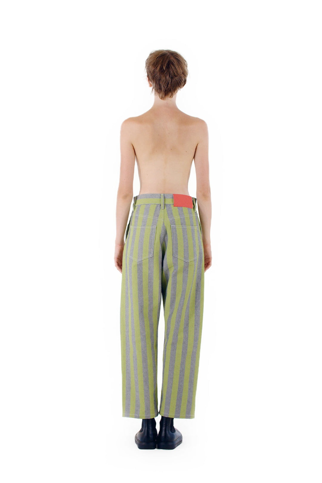 PANTS / denim / green stripes - 2