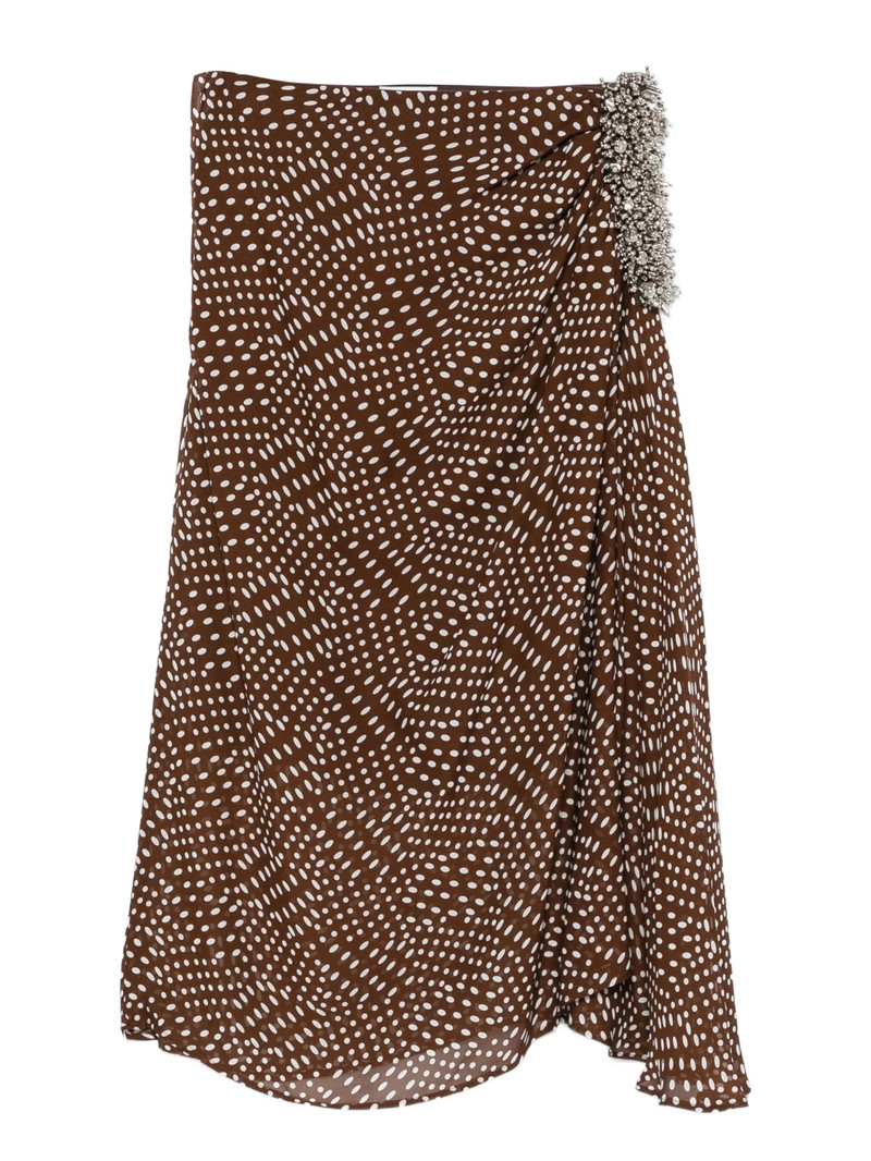 Dries Van Noten Crystal-embellished Spotted Skirt - 1