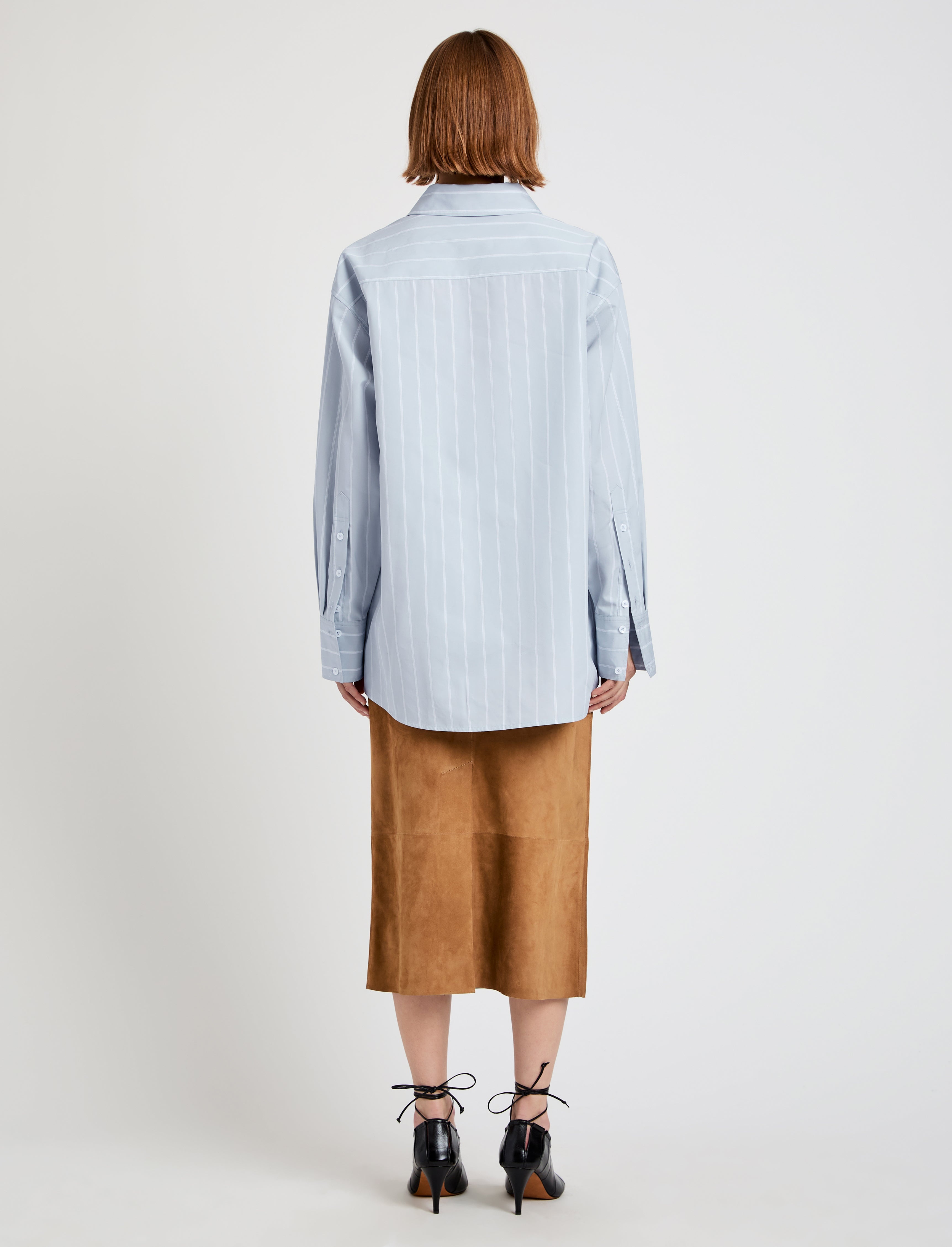Addy Top in Stripe Cotton Silk Poplin - 5