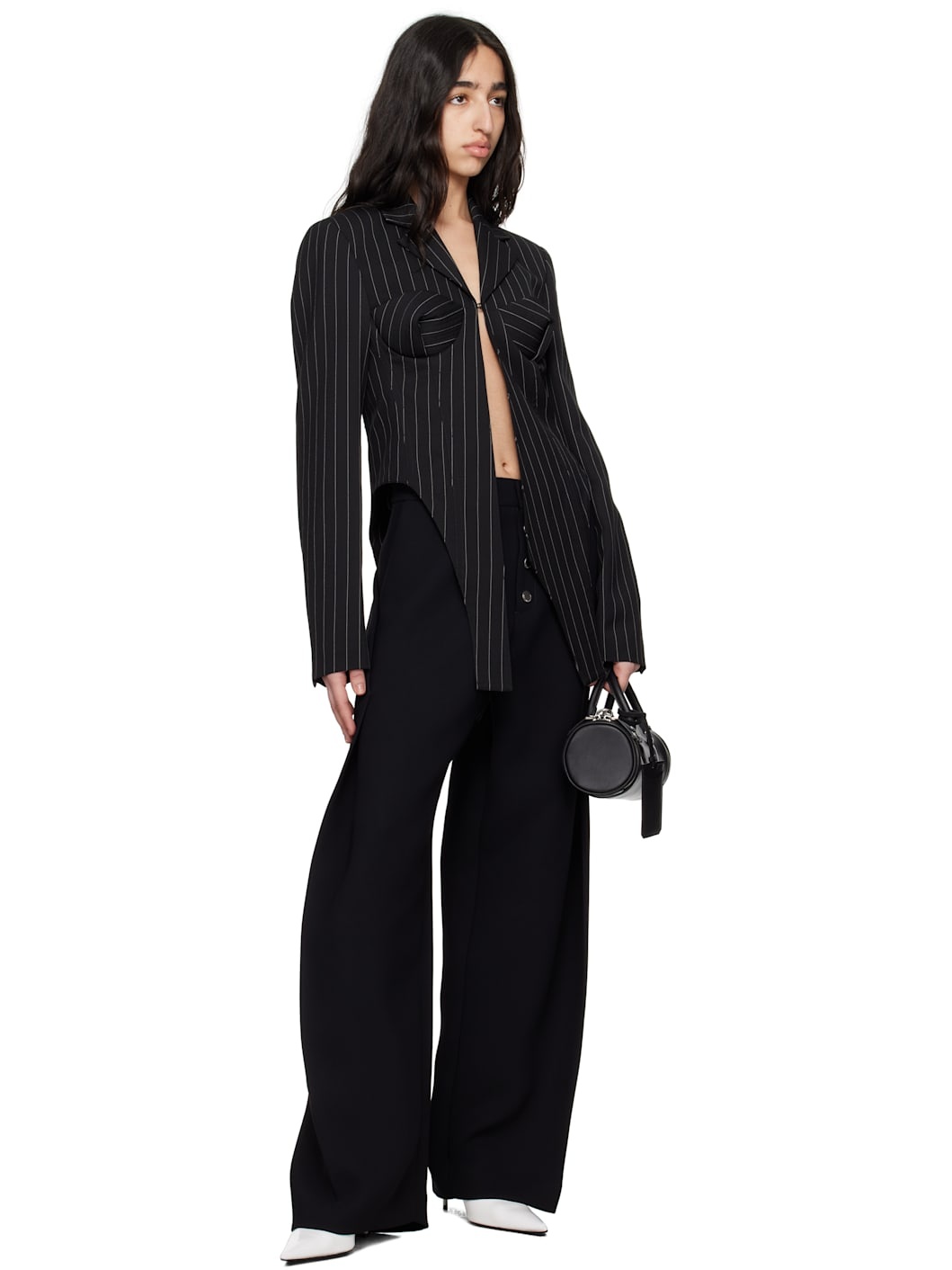 Black 'The Corset Suit' Blazer - 4