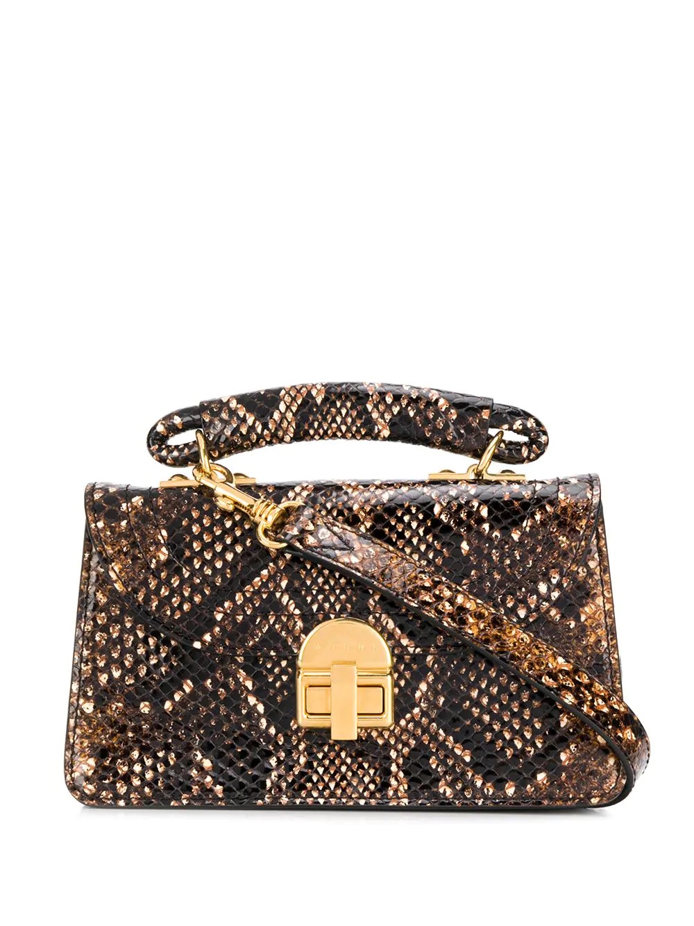 snakeskin effect crossbody bag - 1